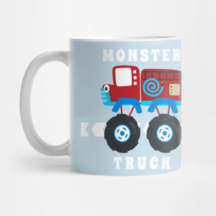 Vector illustration of monster truck with cartoon style Mug